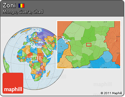 Political Location Map of Zoni