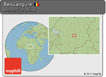Savanna Style Location Map of Beouangure