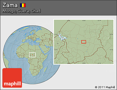 Savanna Style Location Map of Zama, hill shading