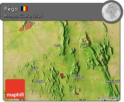 Satellite Map of Pégo