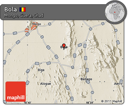 Shaded Relief Map of Bola