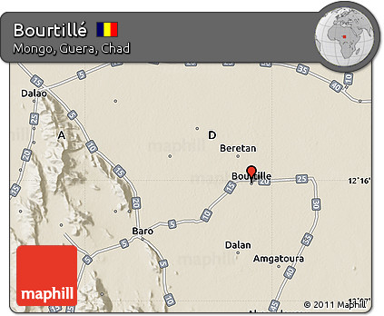 Shaded Relief Map of Bourtillé