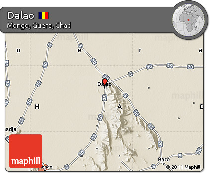 Shaded Relief Map of Dalao