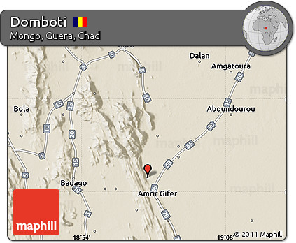 Shaded Relief Map of Domboti