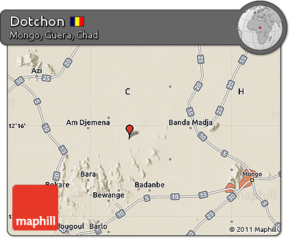 Shaded Relief Map of Dotchon
