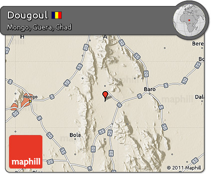 Shaded Relief Map of Dougoul