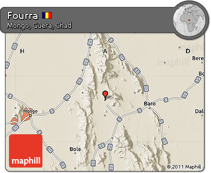 Shaded Relief Map of Fourra