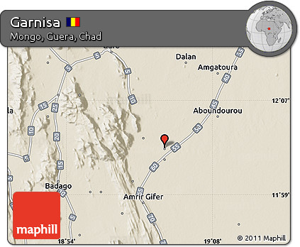 Shaded Relief Map of Garnisa