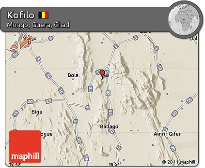 Shaded Relief Map of Kofilo