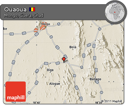 Shaded Relief Map of Ouaoua