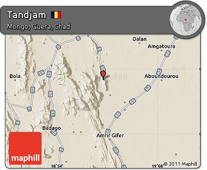Shaded Relief Map of Tandjam