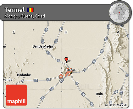 Shaded Relief Map of Termel