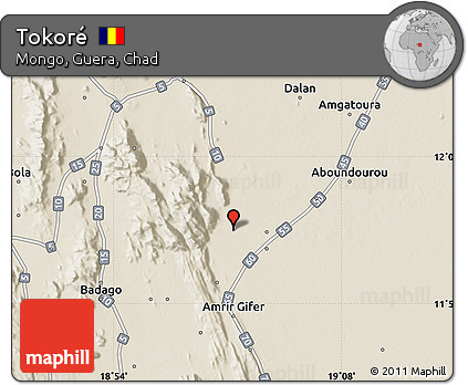 Shaded Relief Map of Tokoré