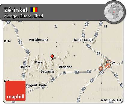 Shaded Relief Map of Zérinkel