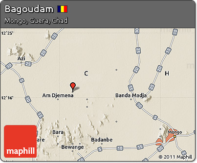 Shaded Relief Map of Bagoudam
