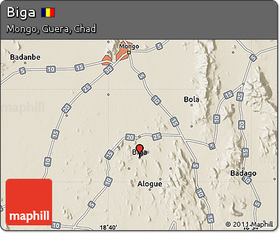Shaded Relief Map of Biga