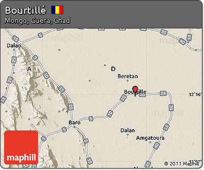 Shaded Relief Map of Bourtillé