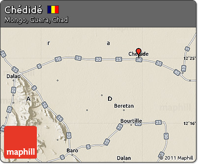 Shaded Relief Map of Chédidé