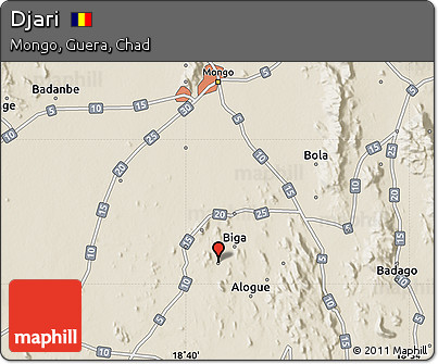 Shaded Relief Map of Djari