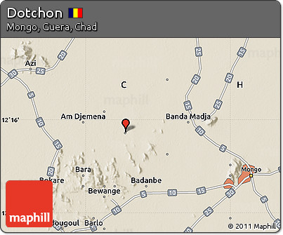 Shaded Relief Map of Dotchon