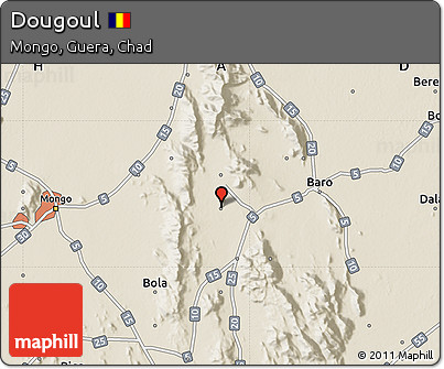 Shaded Relief Map of Dougoul