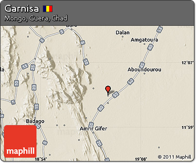 Shaded Relief Map of Garnisa