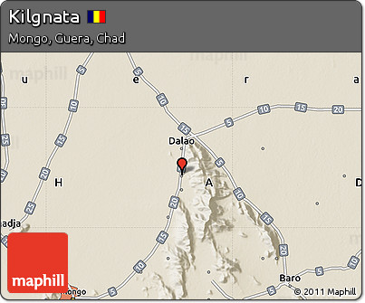 Shaded Relief Map of Kilgnata