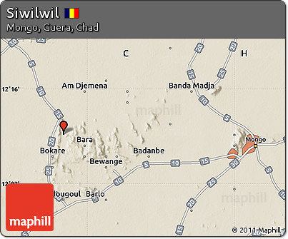 Shaded Relief Map of Siwilwil