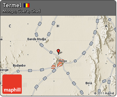 Shaded Relief Map of Termel