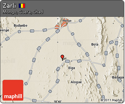 Shaded Relief Map of Zarli