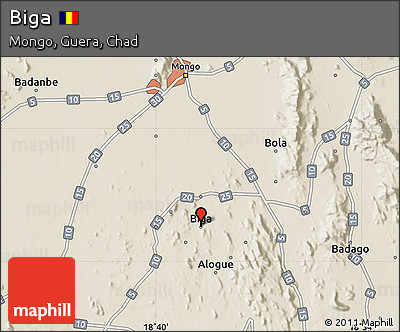 Shaded Relief Map of Biga