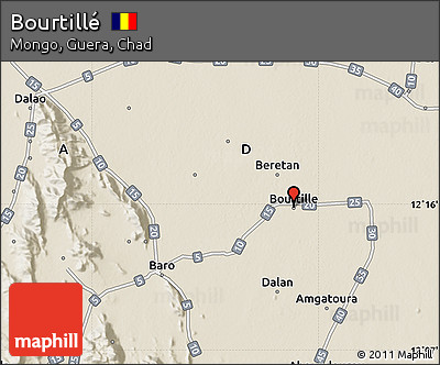 Shaded Relief Map of Bourtillé