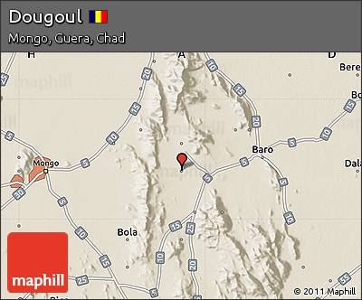 Shaded Relief Map of Dougoul