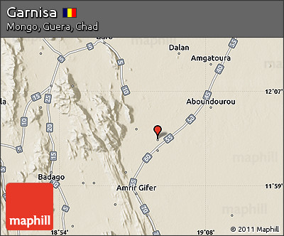 Shaded Relief Map of Garnisa