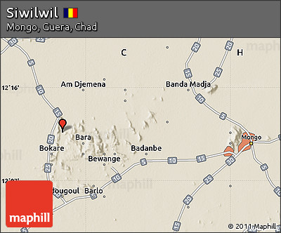 Shaded Relief Map of Siwilwil