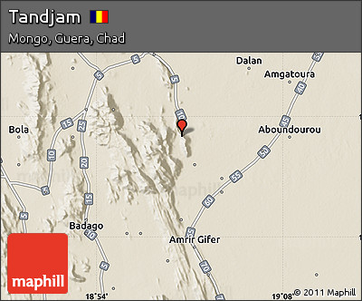Shaded Relief Map of Tandjam