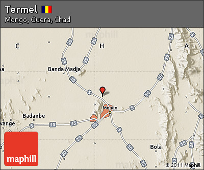 Shaded Relief Map of Termel