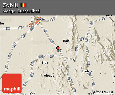 Shaded Relief Map of Zobili