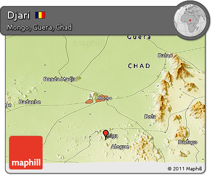 Physical Panoramic Map of Djari