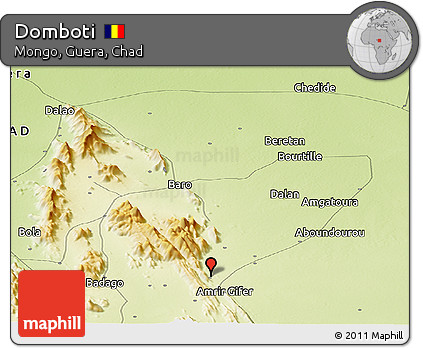 Physical Panoramic Map of Domboti