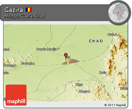 Physical Panoramic Map of Gazira