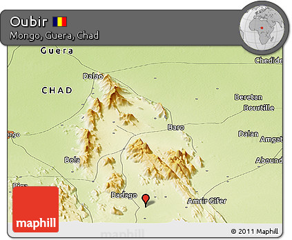 Physical Panoramic Map of Oubir