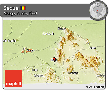 Physical Panoramic Map of Saoua