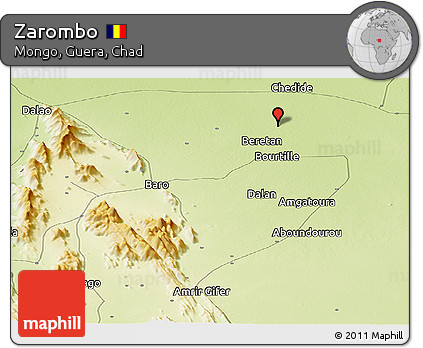 Physical Panoramic Map of Zarombo