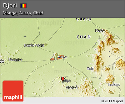 Physical Panoramic Map of Djari