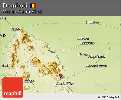 Physical Panoramic Map of Domboti