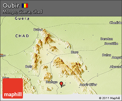 Physical Panoramic Map of Oubir