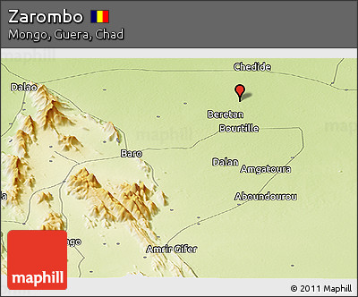 Physical Panoramic Map of Zarombo