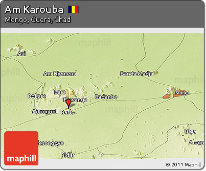 Physical Panoramic Map of Am Karouba