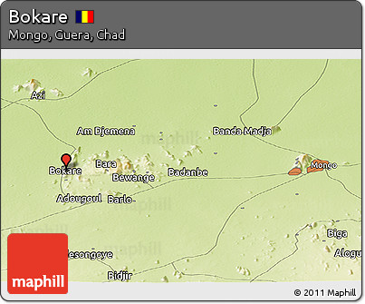 Physical Panoramic Map of Bokare